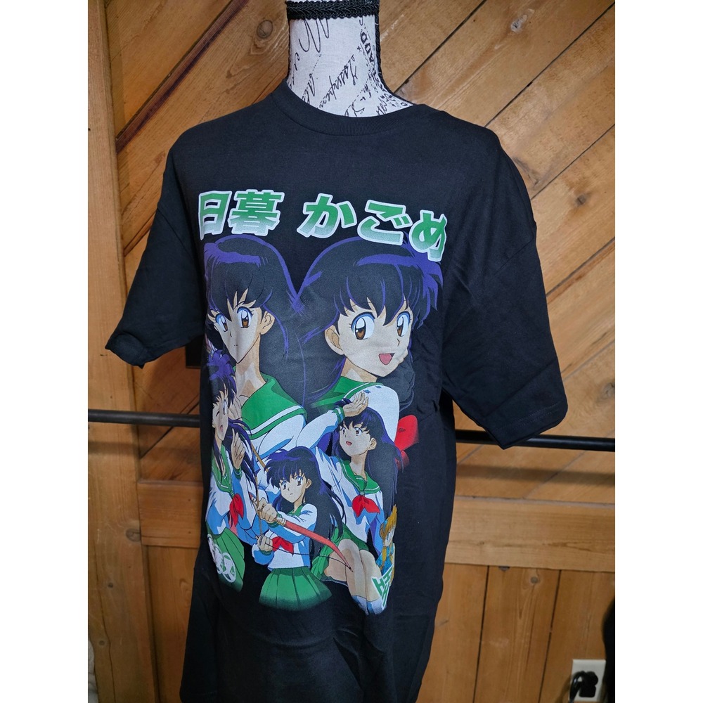 Hypland x Inuyasha Kagome Higurashi Black Graphic T-Shirt Mens Size Medium Anime